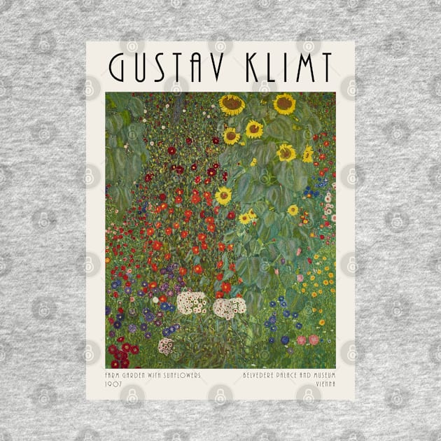 Gustav Klimt - Farm Garden With Sunflowers (1907) by VanillaArt